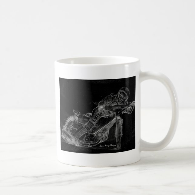 sharp designs. speedway bikeonblack coffee mug (Right)