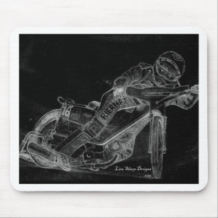 sharp designs. speedway bikeonblack mouse pad