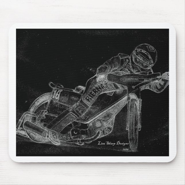 sharp designs. speedway bikeonblack mouse pad (Front)