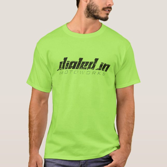 Sharp Distressed Dialled In Motoworks Logo T-Shirt (Front)