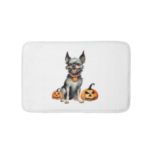 Sharp Dog Guards Halloween Pumpkins Premium Bath Mat