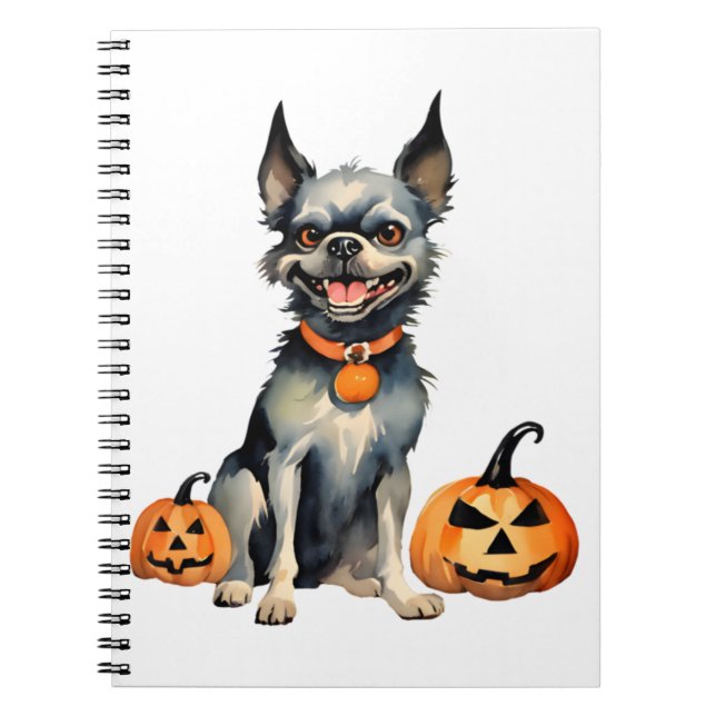 Sharp Dog Guards Halloween Pumpkins Premium  Notebook (Front)