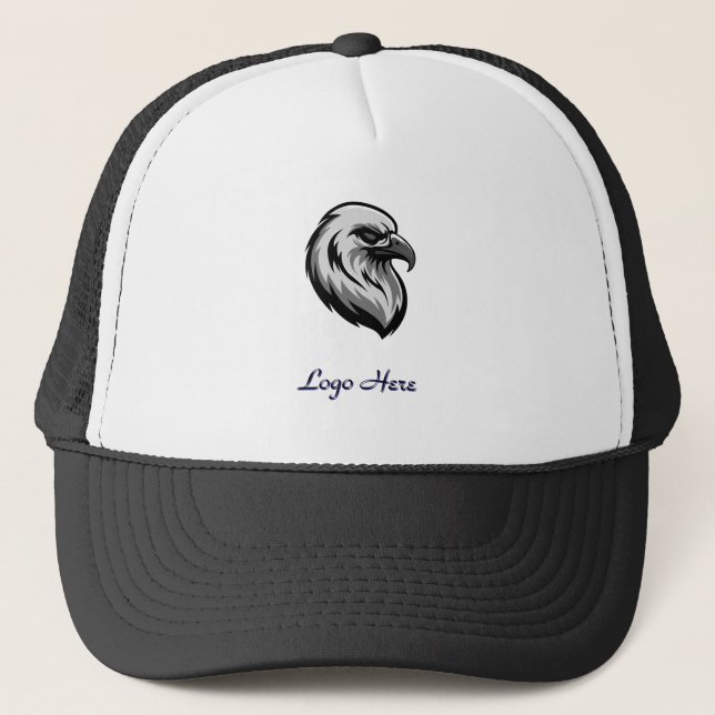 Sharp Eagle Illustration With Editable Branding Trucker Hat (Front)