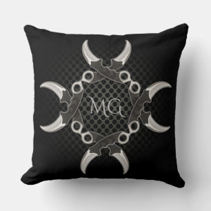 Sharp Edges Monogrammed Curved Blades Cushion