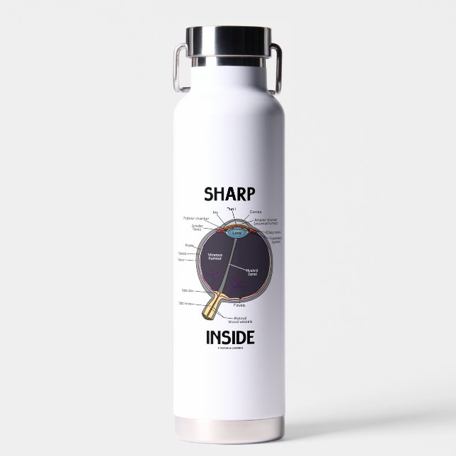 Sharp Eye (I) Inside Anatomical Eyeball Humour Water Bottle (Front)