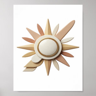 Sharp Gold ABSTRACT ART Graphic Design Poster