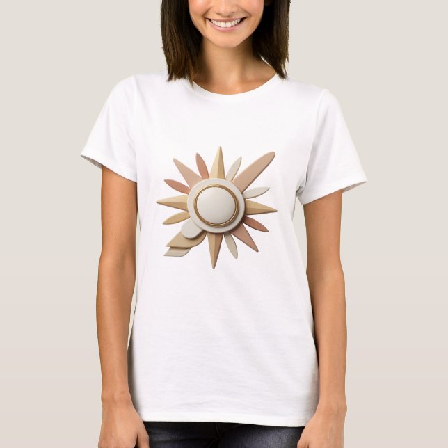 Sharp Gold ABSTRACT ART Graphic Design T-Shirt (Front)
