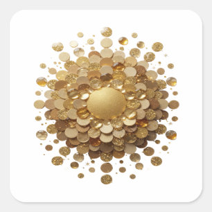 Sharp Gold GOLDEN SPHERE Decal Design Square Sticker