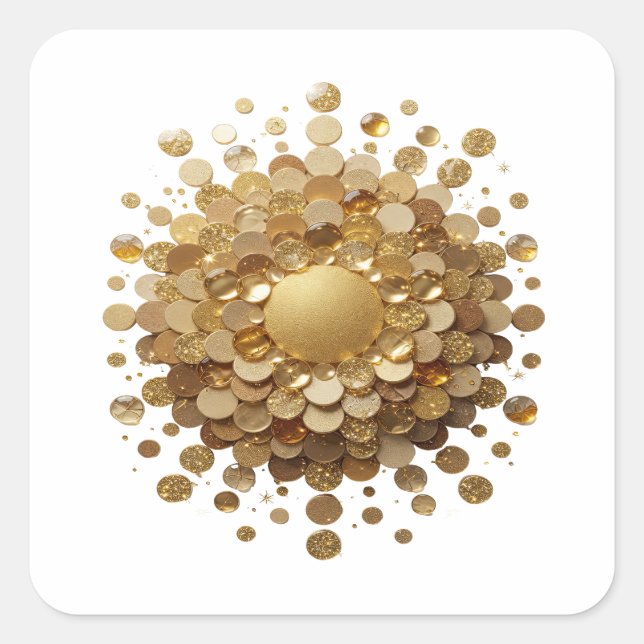 Sharp Gold GOLDEN SPHERE Decal Design Square Sticker (Front)