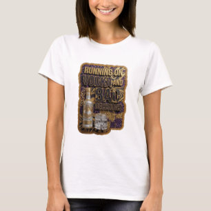 Sharp Gold RUNNING ON VODKA AND BAD DECISIONS T-Shirt