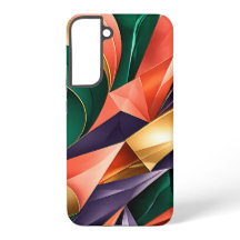 Sharp Green Gold Abstract Geometric Crystal