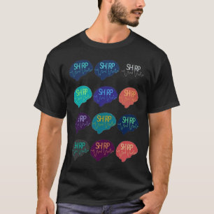 SHARP Multi Color Brain No Background T-Shirt