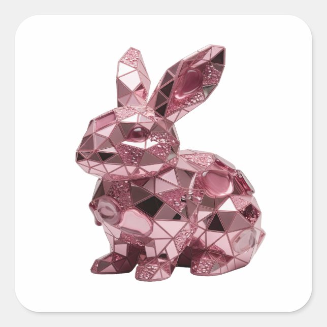 Sharp Pink Abstract Vinyl Style Square Sticker (Front)