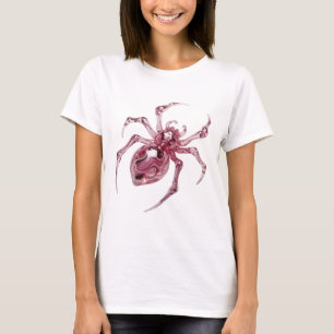 Sharp Pink GLASS SPIDER Design T-Shirt