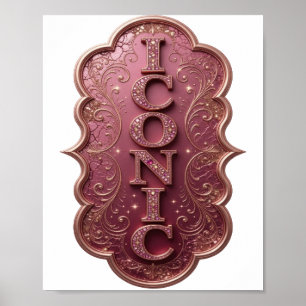 Sharp Pink ICONIC Bold Design Poster