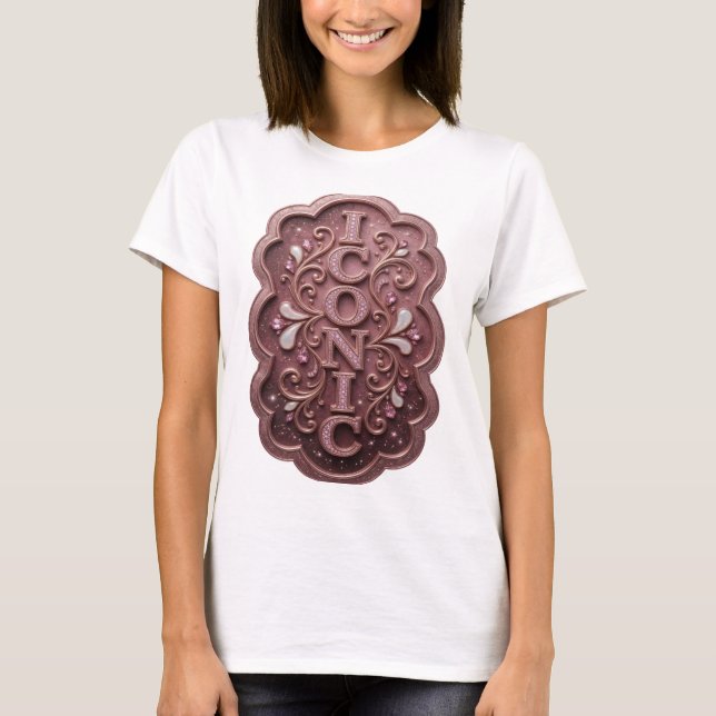 Sharp Pink ICONIC Graphic Design T-Shirt (Front)