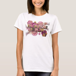 Sharp Pink THE FUTURE IS NOW Text Design T-Shirt