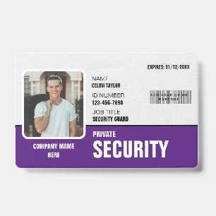 Sharp & Professional: Custom Security Guard ID  Badge
