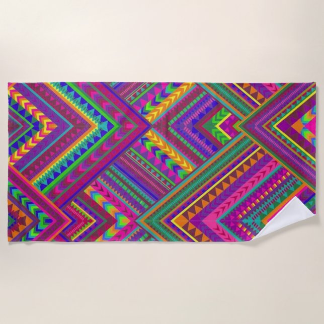 Sharp Purple Beach Towel (Front)