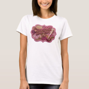 Sharp Red CHAMPAGE COMES FIRST Shirt Design
