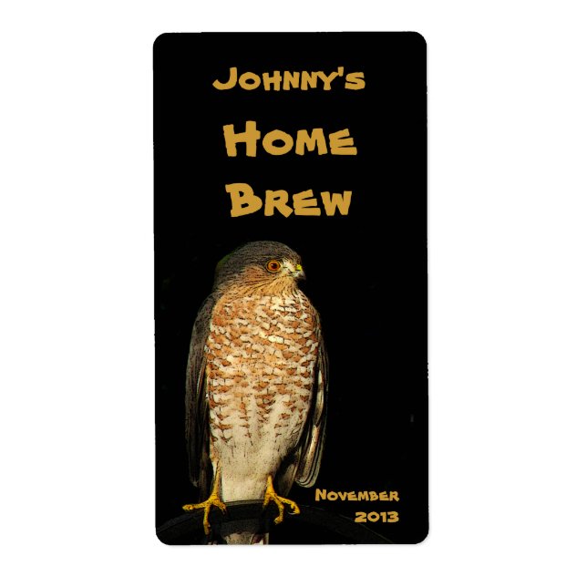 Sharp Shinned Hawk  Beer Label (Front)