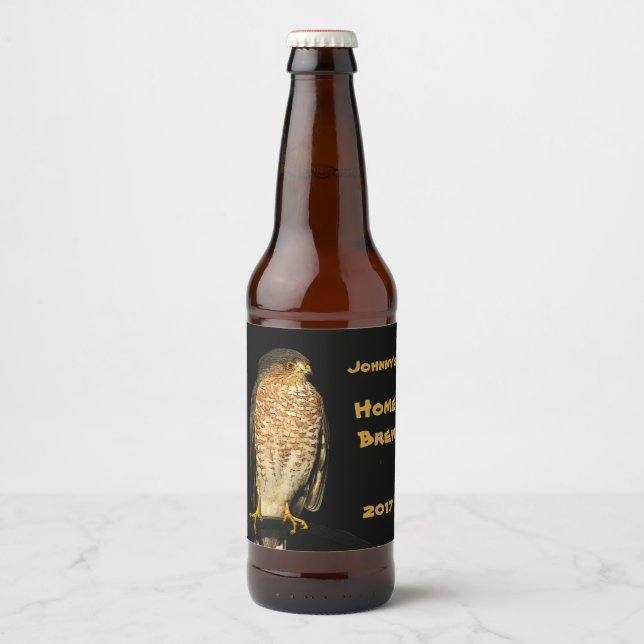 Sharp Shinned Hawk Bird Beer Label (Front)
