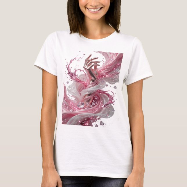 Sharp Silver ABSTRACT ART Abstract Design T-Shirt (Front)