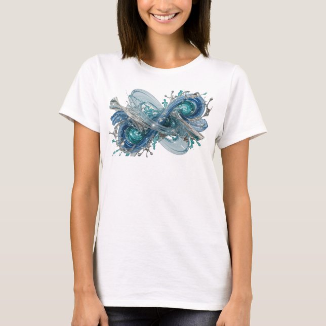 Sharp Silver ABSTRACT ART Design T-Shirt (Front)