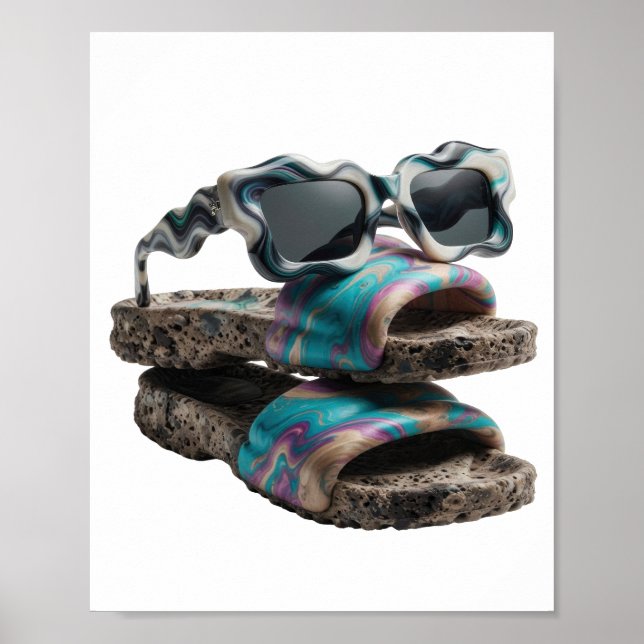 Sharp Silver ABSTRACT ART Design v2 Poster (Front)