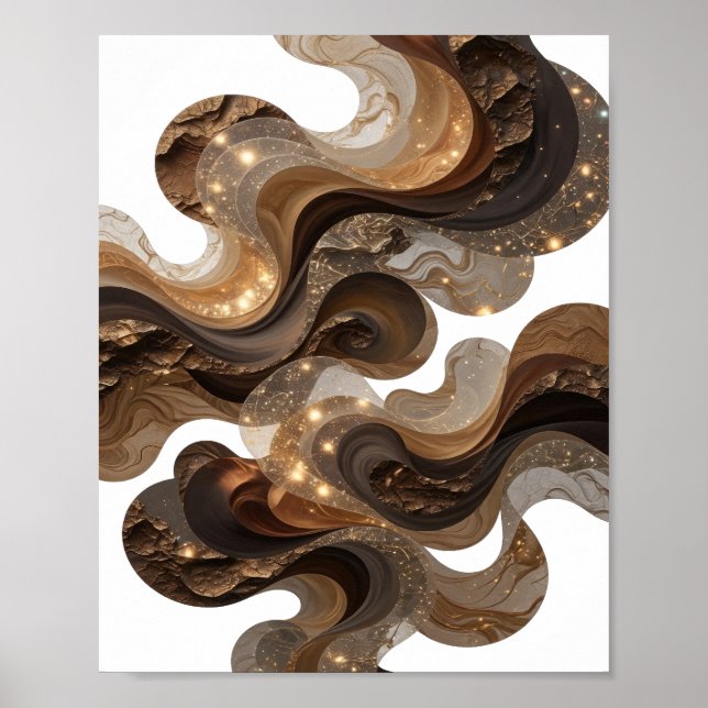 Sharp Silver ABSTRACT ART v2 Poster (Front)