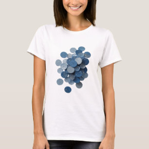 Sharp Silver BLUE LEAVES 3D Text Art T-Shirt