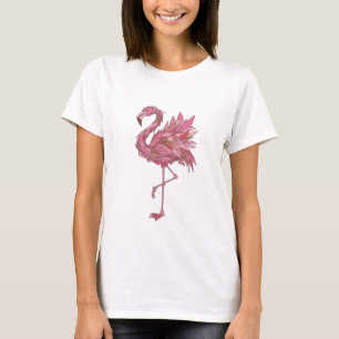 Sharp Silver FLAMINGO GEOMETRIC 3D Text Art T-Shirt