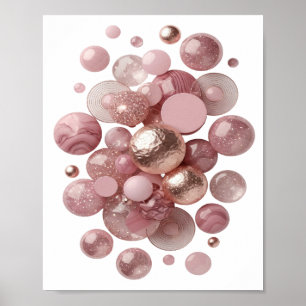 Sharp Silver PINK BALLS AND STARS Poster