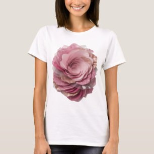 Sharp Silver PINK ROSE Custom Design T-Shirt