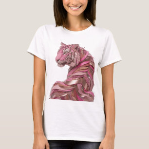 Sharp Silver PINK TIGER Bold Design T-Shirt