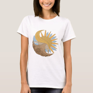 Sharp Silver SUN AND MOON Bold Design T-Shirt