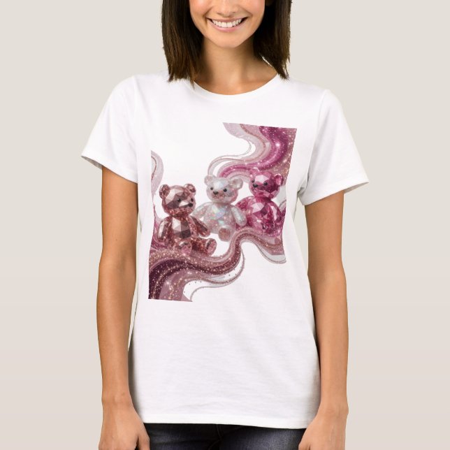 Sharp Silver THREE DIAMOND TEDDIES Print T-Shirt (Front)
