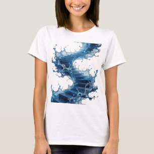 Sharp Silver WATER LADEN STAIRS 3D Text Art T-Shirt