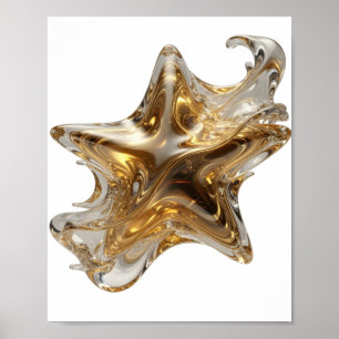 Sharp Silver WHISKY STAR Design Poster