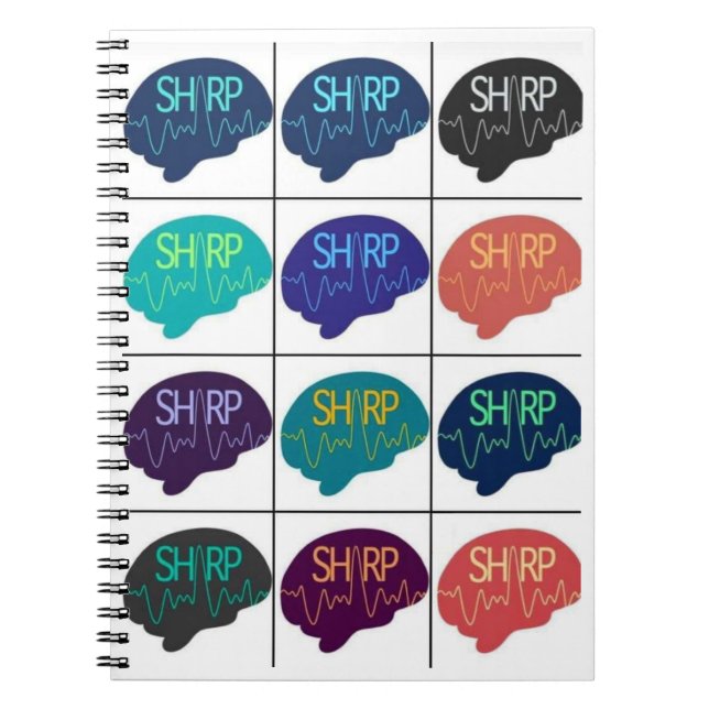 SHARP Spiral Notebook Multi Colour Brains (Front)