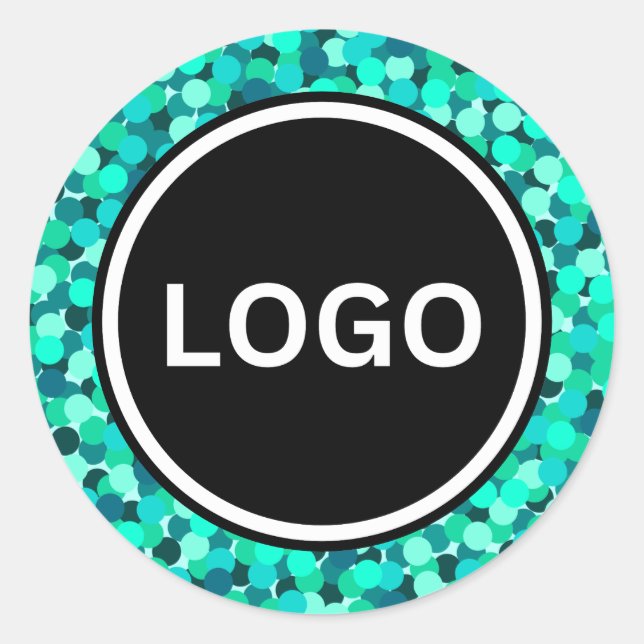 Sharp Teal Abstract Modern Shimmering  Classic Round Sticker (Front)