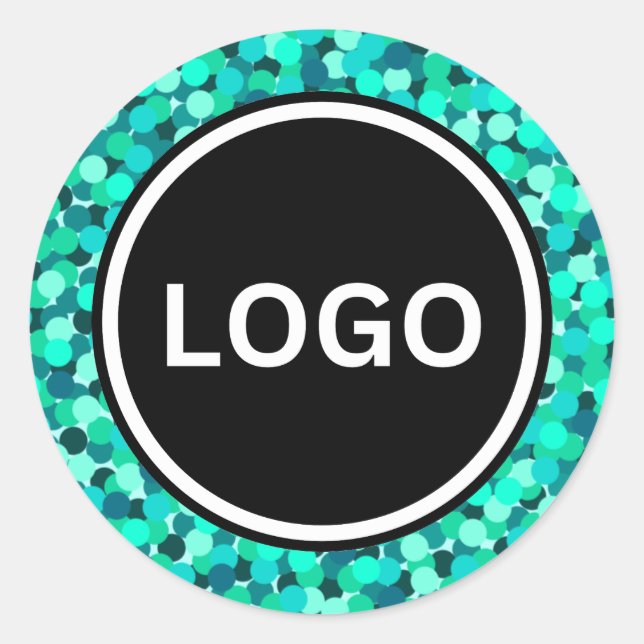 Sharp Teal Abstract Modern Shimmering  Classic Round Sticker (Front)