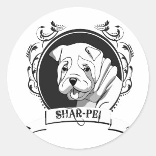 SHARPEI (2) CLASSIC ROUND STICKER