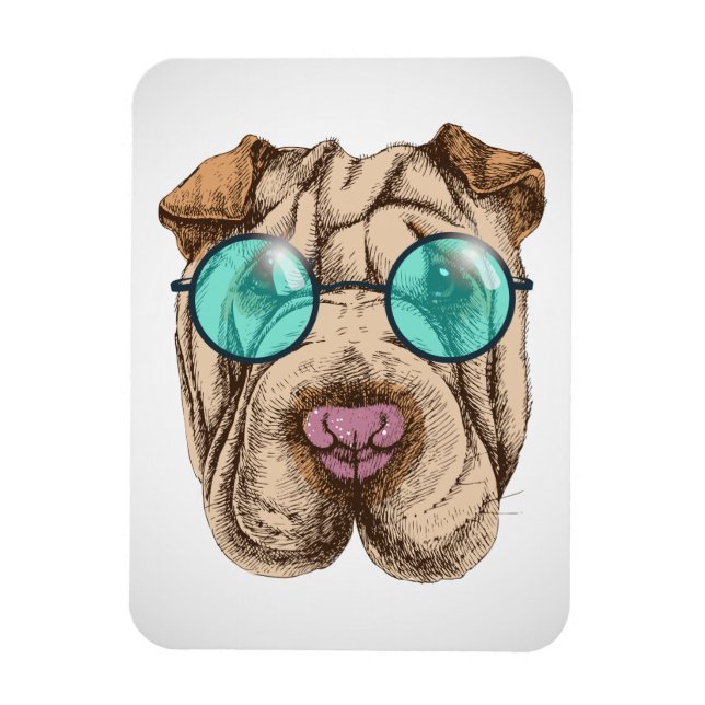 Sharpei In Sunglasses Magnet (Vertical)