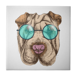 Sharpei In Sunglasses Tile