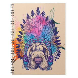 Sharpei Native American Indian Chief Notebook