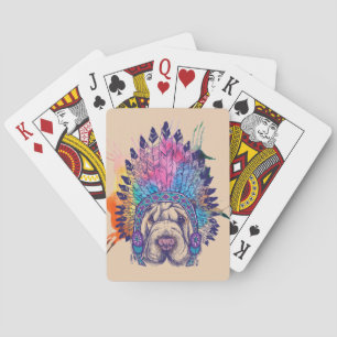 Sharpei Native American Indian Chief Playing Cards