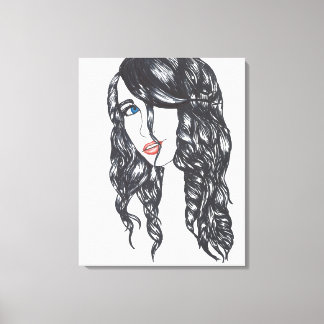 Sharpie Girl Stretched Canvas Print (Medium)