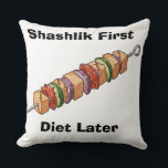 Shashlik Cushion<br><div class="desc">Shashlik is a popular dish in many countries of the Caucasus, Central Asia, and Eastern Europe, but it holds a special place in Georgian cuisine. This delicious skewered meat, often made from marinated chunks of beef, lamb, or pork, is grilled over an open flame, creating a smoky, savory flavor that’s...</div>