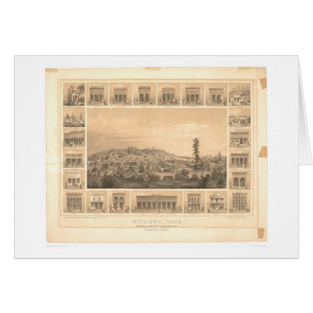 Shasta, CA. Panoramic Map 1856 (1612A) (Front Horizontal)